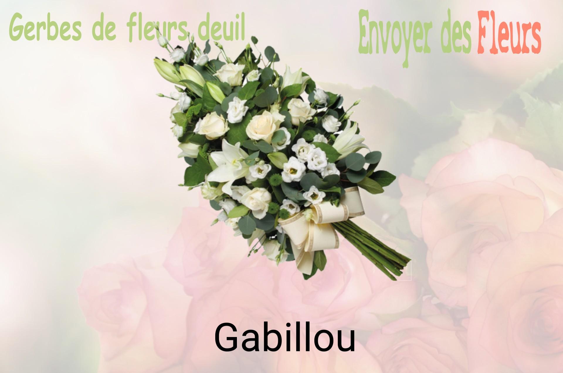 Gerbe de fleurs de deuil livrée à Gabillou